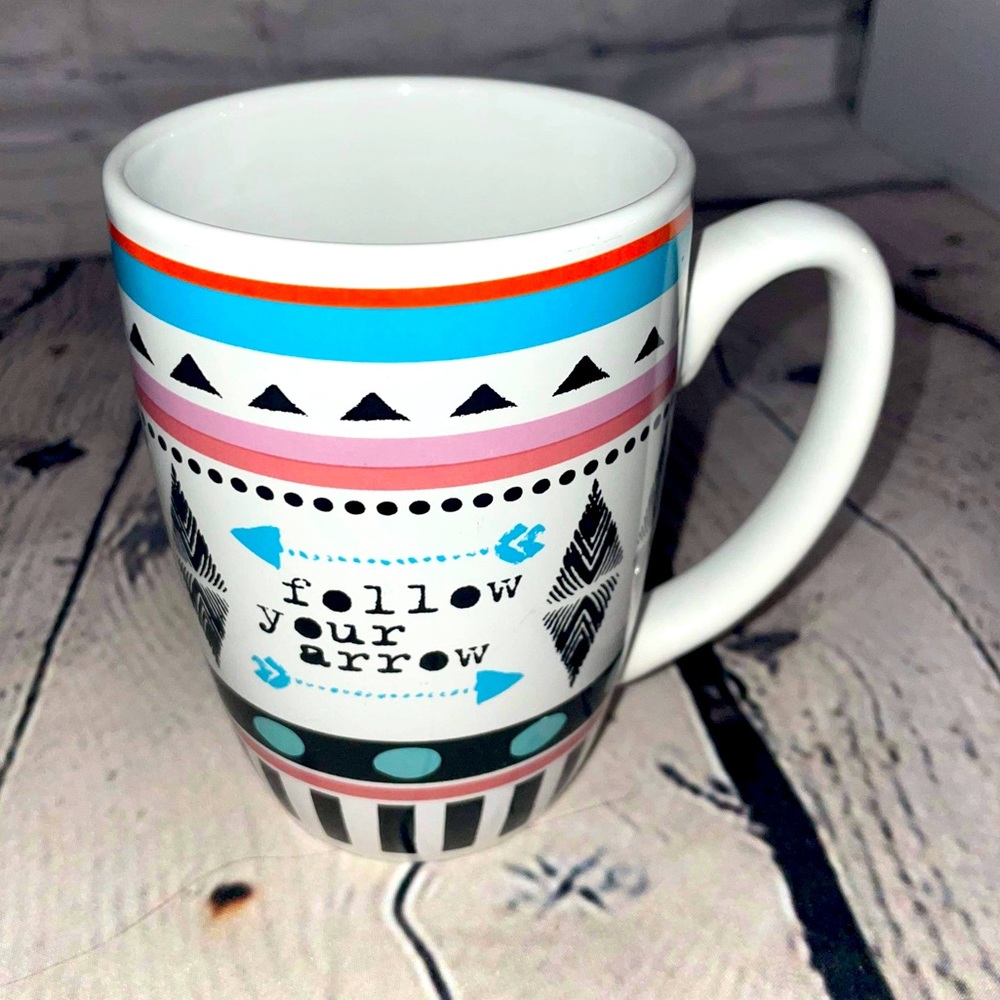 “Follow your arrow” tribal, Aztec, southwest, coffee mug.